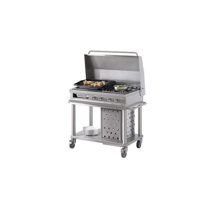 Plancha Gaz et 2 feux WTG1040PL-C Open'Cook by Lacanchel couvercl