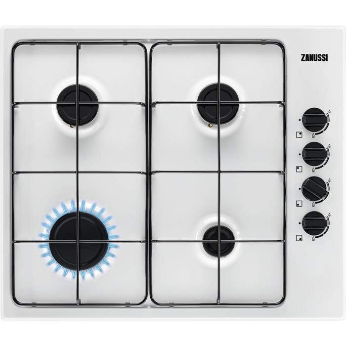 Taque de cuisson au gaz Zanussi ZGH62414WA 58 cm Blanche