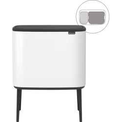 Poubelle Brabantia Bo Touch 30L Beige - Ouverture Automatique Soft-touch, Compacte, Seau Amovible, Sacs Offerts