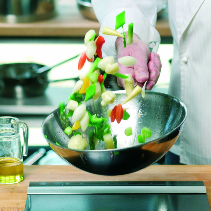 Wok à fond plat Demeyere Apollo 52930 Inox 30 cm