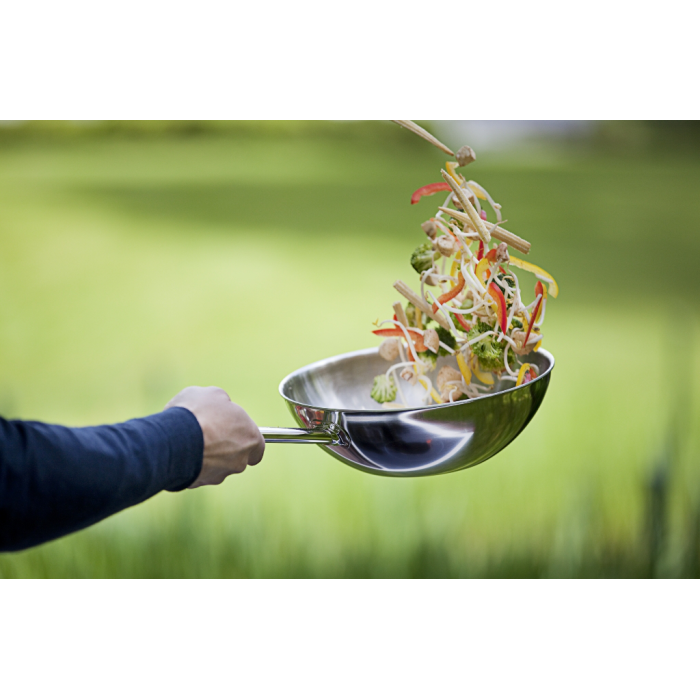 Wok à fond plat Demeyere Apollo 52930 Inox 30 cm